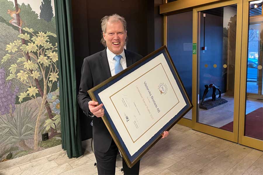 Sven-Åke Lindberg med en utmärkelse