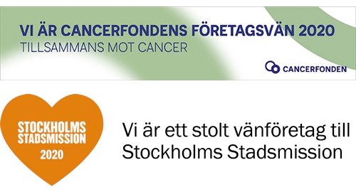 C2 Management är stödföretag till Cancerfonden och vänföretag till Stockholms Stadsmission