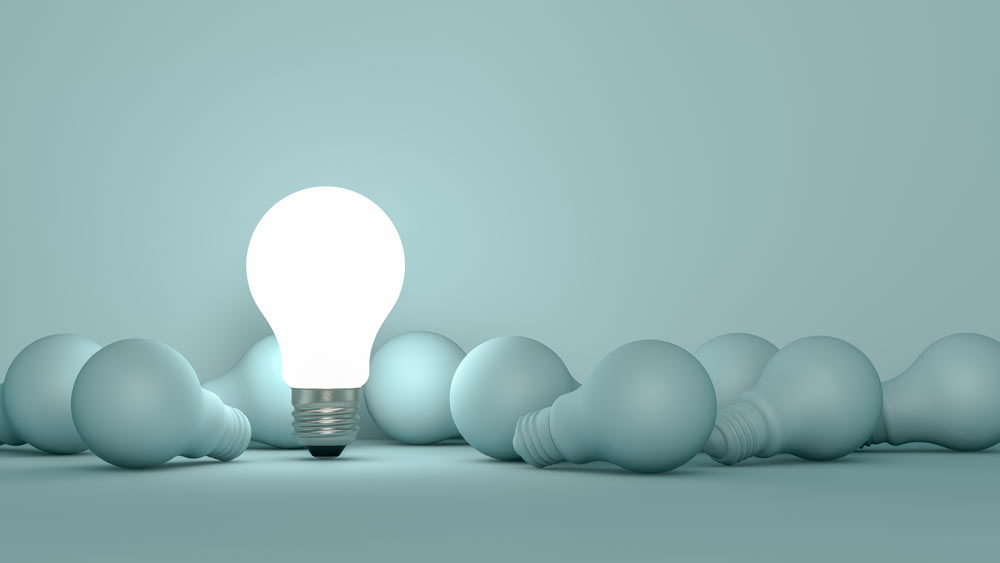 En glödlampa som lyser